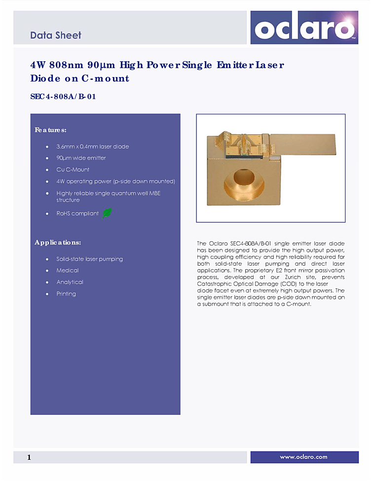 DPSS Pump Infrared Laser, 808nm