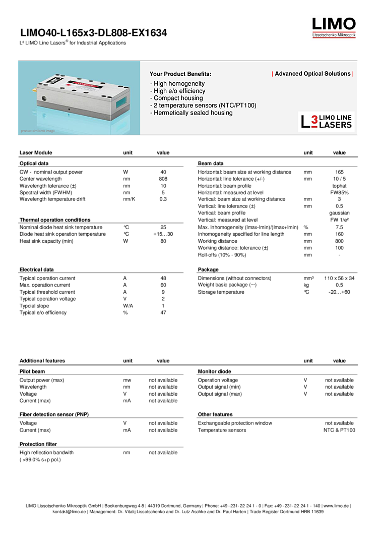 Industrial Applications, 808nm, 40W