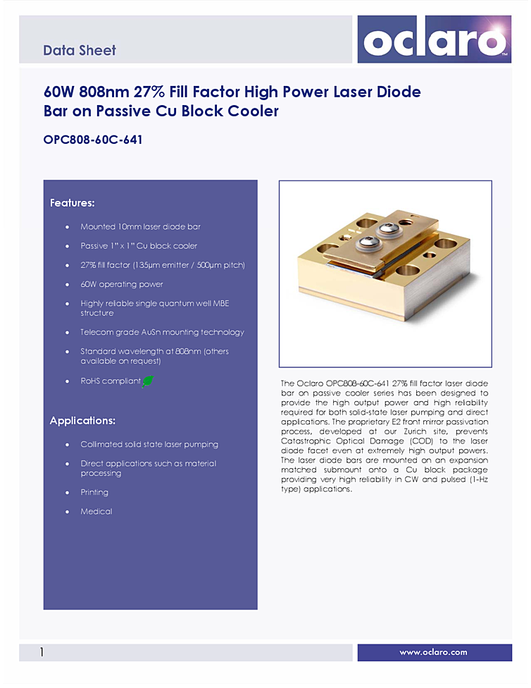 808nm Laser Array, 60W