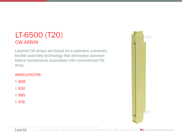 T20 Diode Laser Array, 808nm..976nm