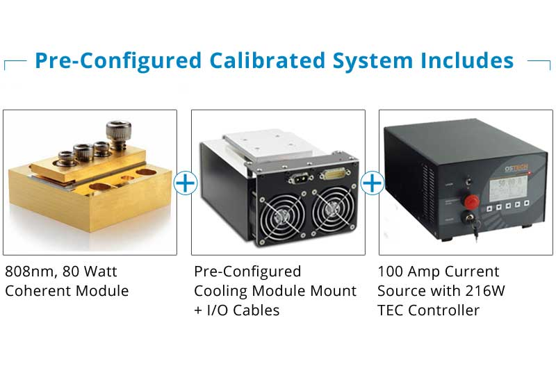 Calibrated Turn-Key System with Integrated 808nm, 80 Watt (CW) Coherent Laser Diode