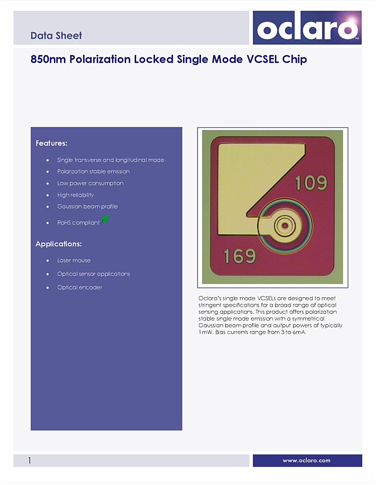 VCSEL Laser, Chip