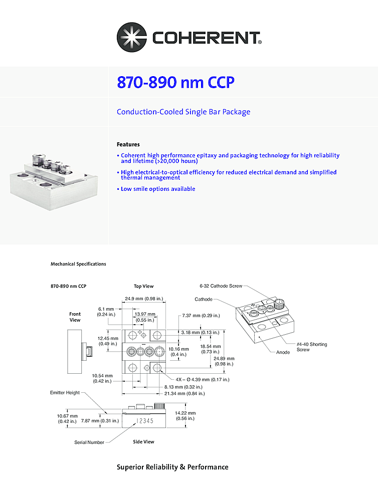 880nm, 55W Laserdiode Array