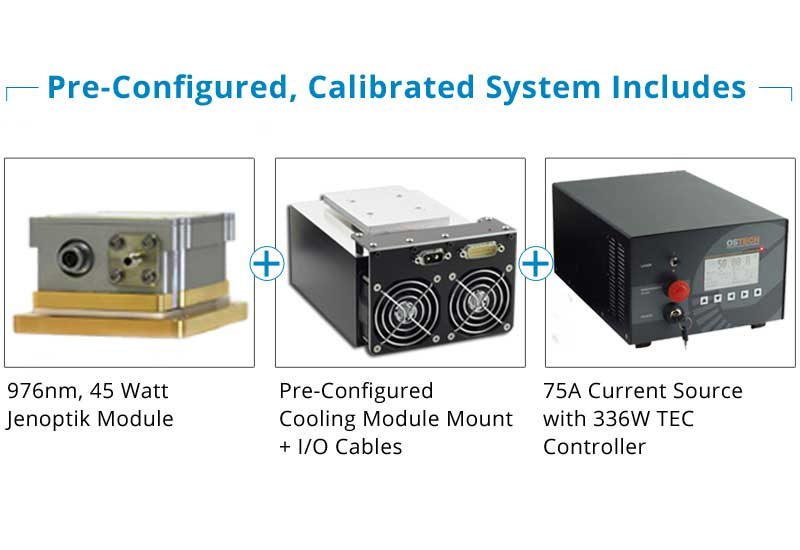 Calibrated Turn-Key System with Integrated 976nm, 45W Jenoptik Laser Diode Module