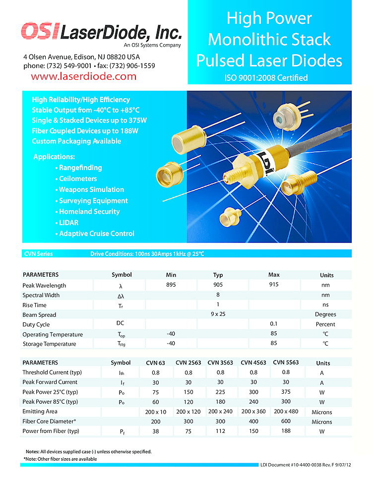 High Powered 905nm Laser Diode