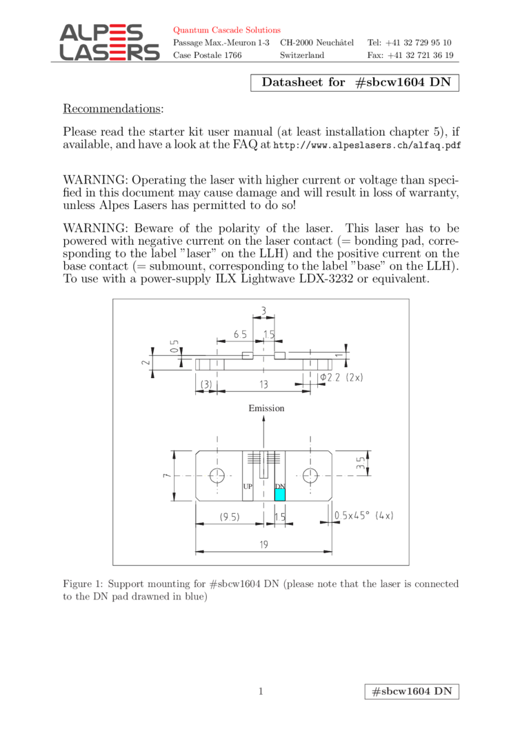6329nm-6116nm, 150mW QCL Laser