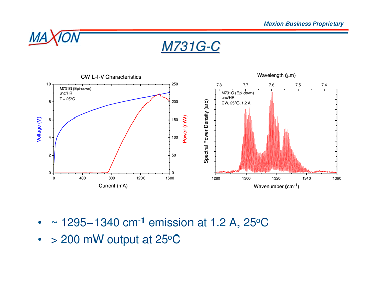 QCL Laser, 7722nm-7462nm, 200mW
