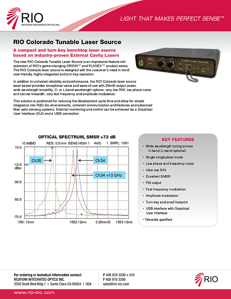 Tunable Laser, 1550nm Range