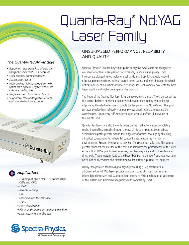 Nd:YAG Laser, Nanosecond, 1064nm, 1.25J