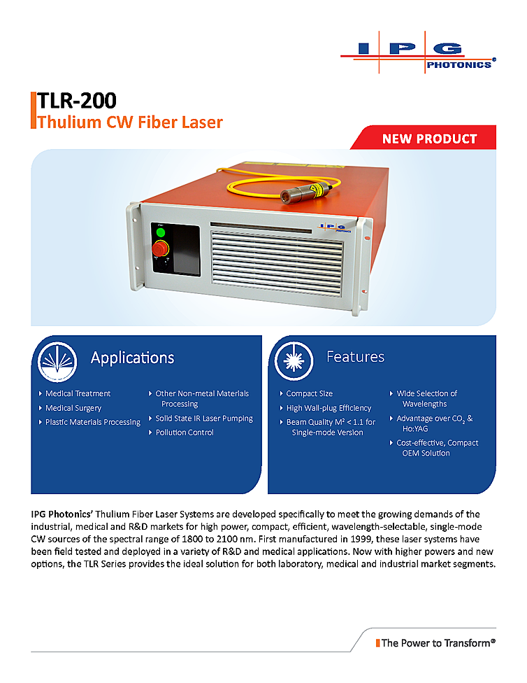 Fiber Laser, 1940nm / 200W