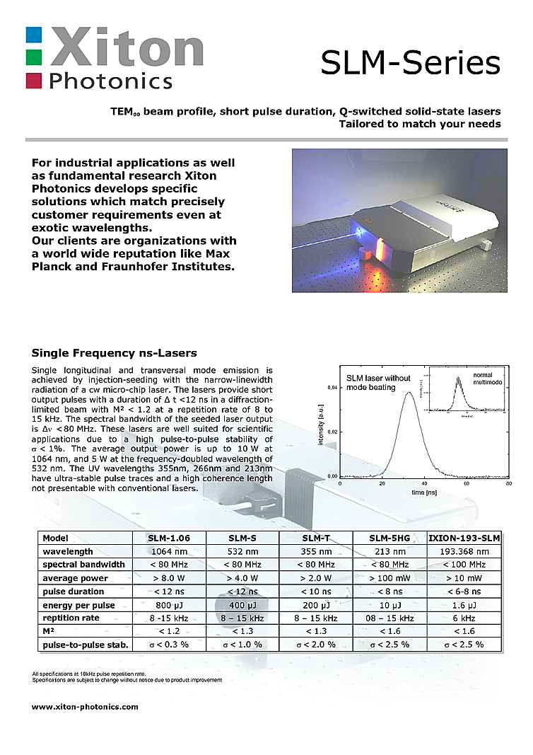 Q-Switched Laser, Nanosecond, 1064nm, 800µJ
