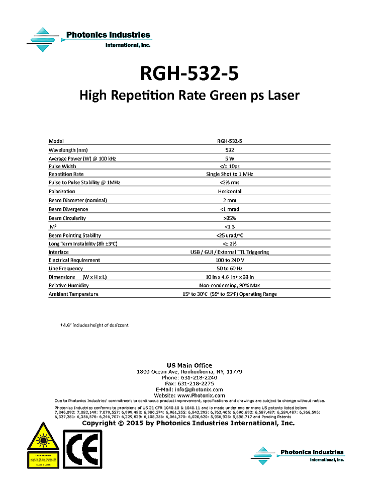 Picosecond Laser, 532nm, 5W