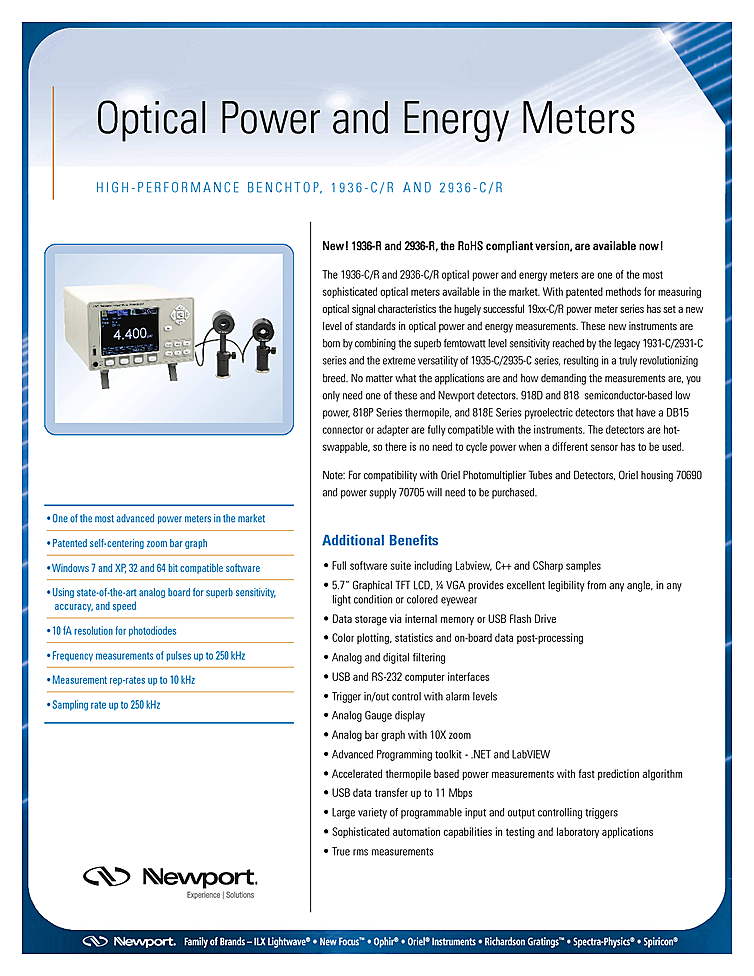 Optical Power Meter, Benchtop