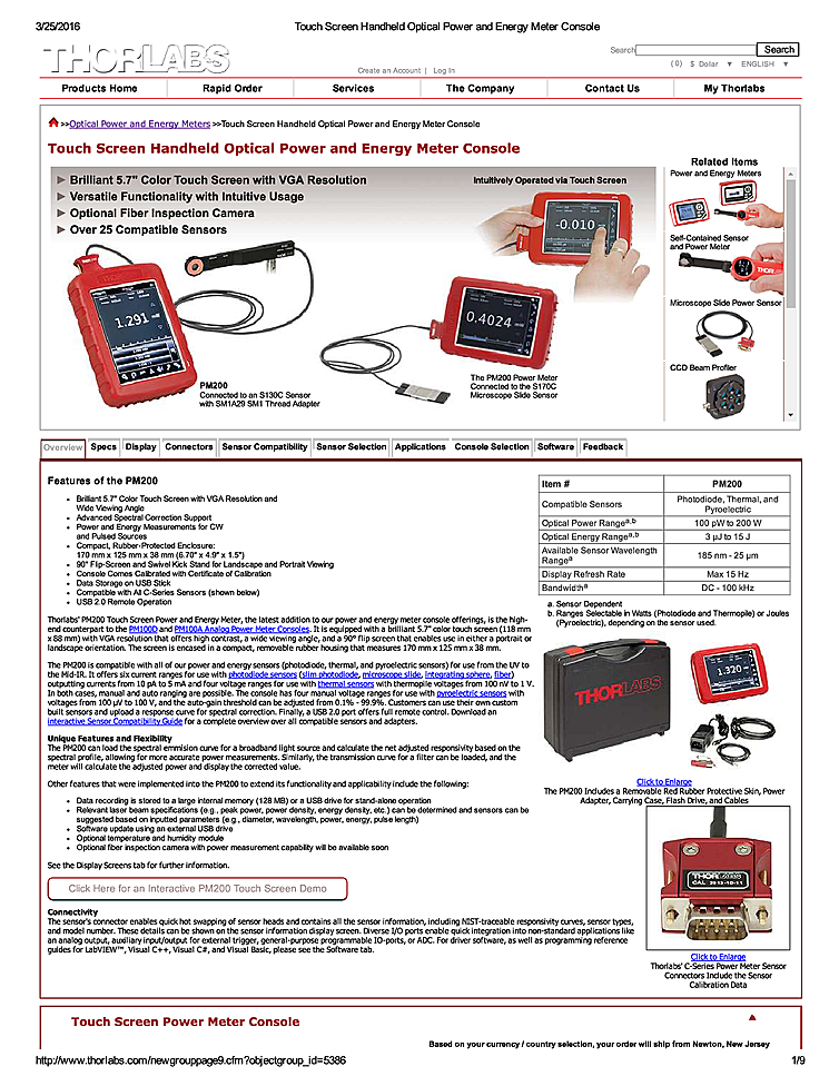 Optical Power Meter,  Handheld