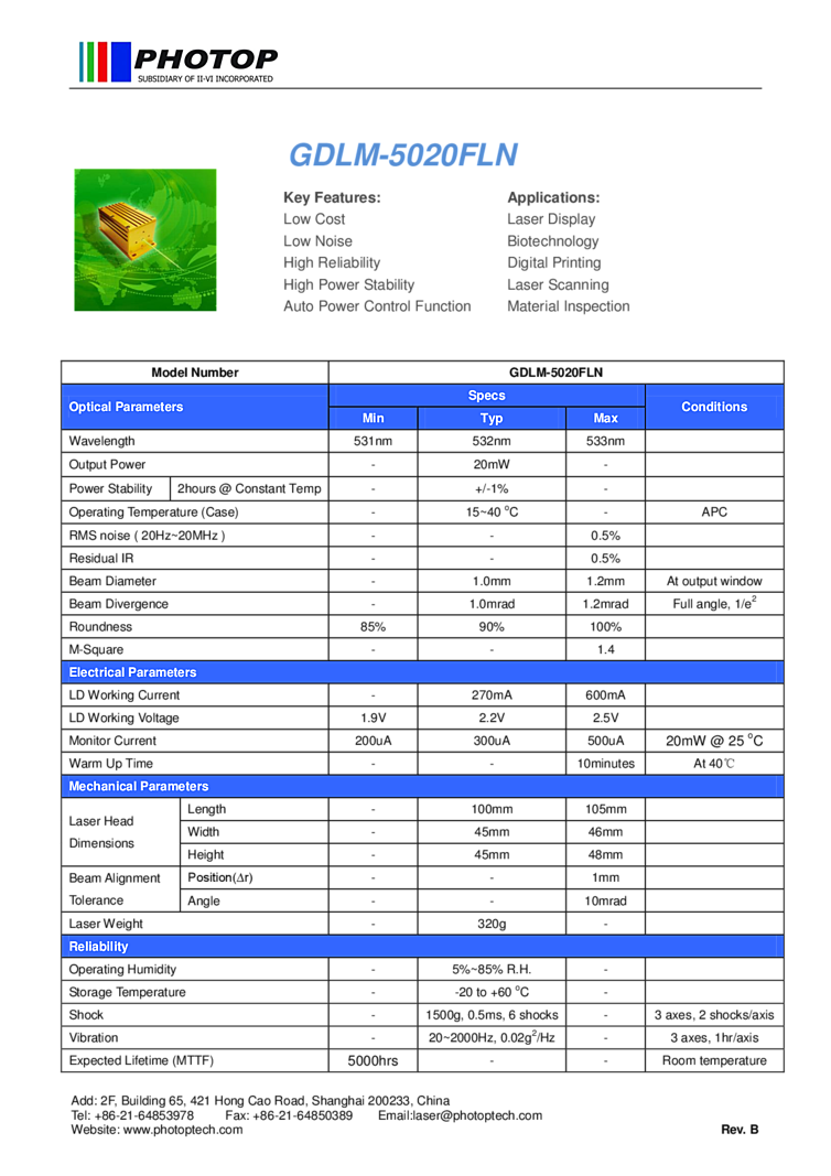 532nm Laser Diode | 20mW