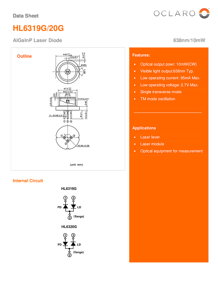 638nm Laser Diode | 10mW