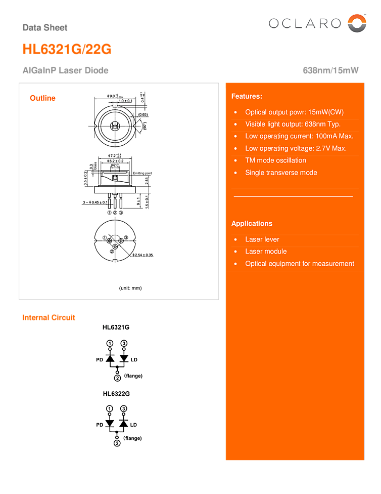 638nm Diode Laser | 15 mW