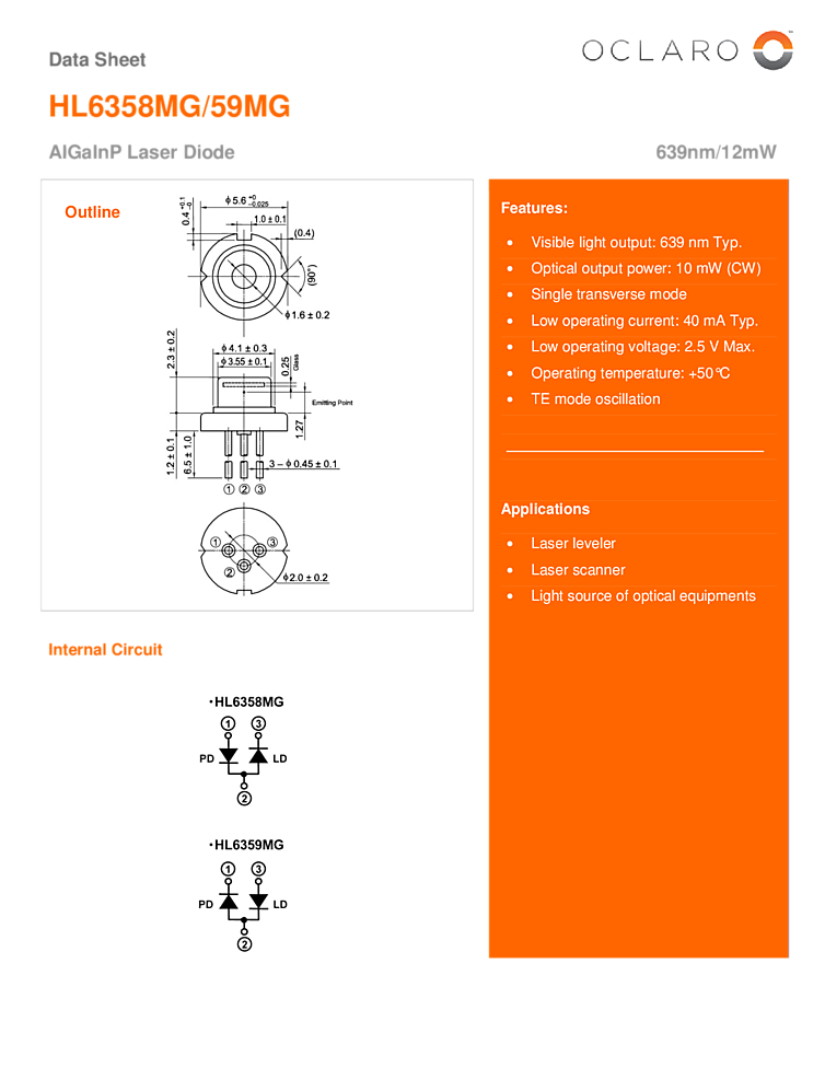 Laser Diode, 639nm