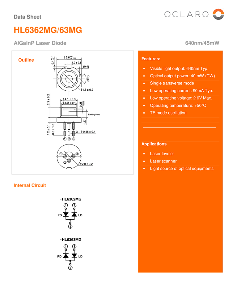 640nm Semiconductor Laser | 45mW
