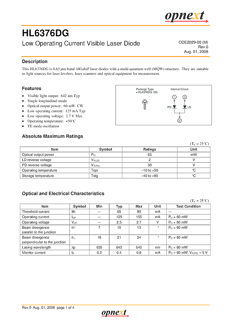 Diode Laser | 642nm 60mW